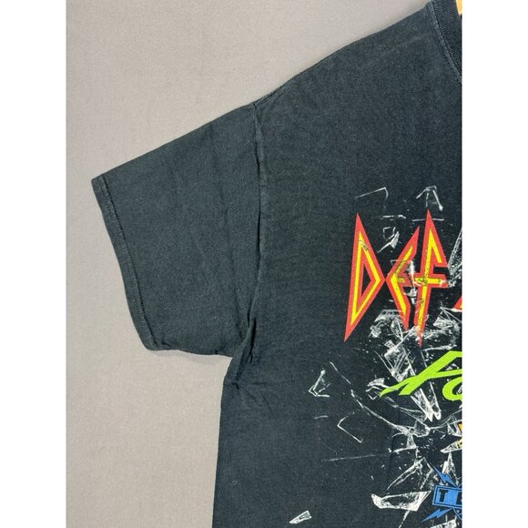 Vintage Y2K Band Tee Concert Def Leppard Poison XXX Tesla Black Shirt Large Tour - Picture 5 of 11